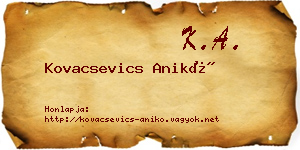 Kovacsevics Anikó névjegykártya